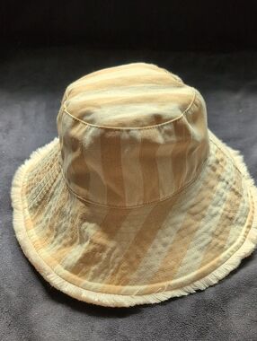Sprigs Beige & Cream Striped Sun Hat